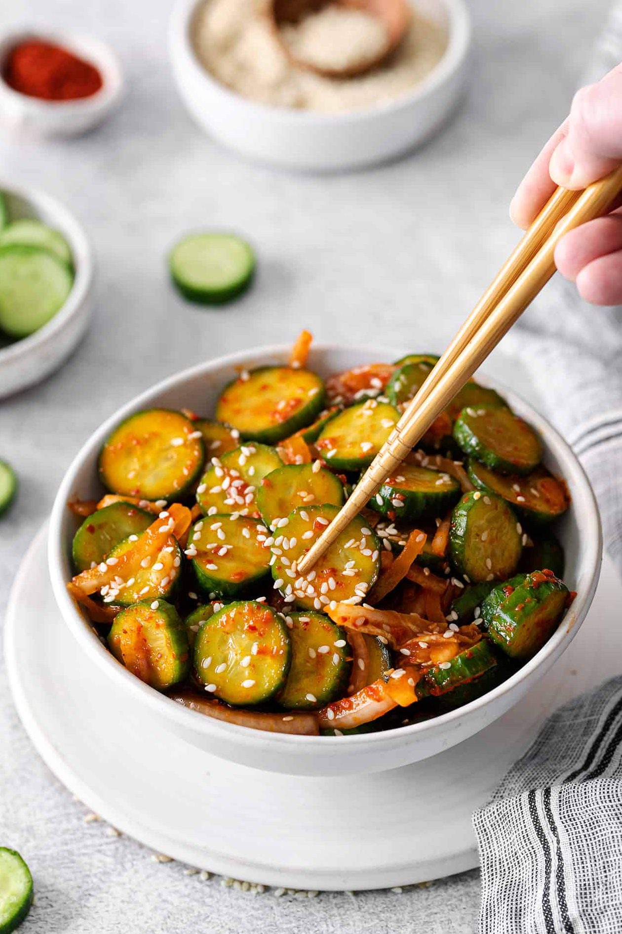 Kimchi rápido de pepino