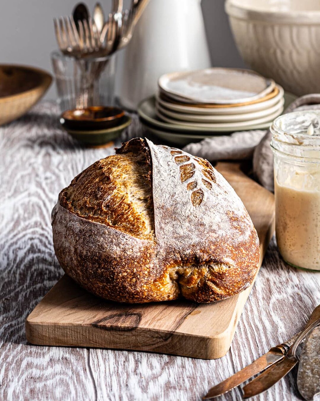 Receta básica de pan de masa madre