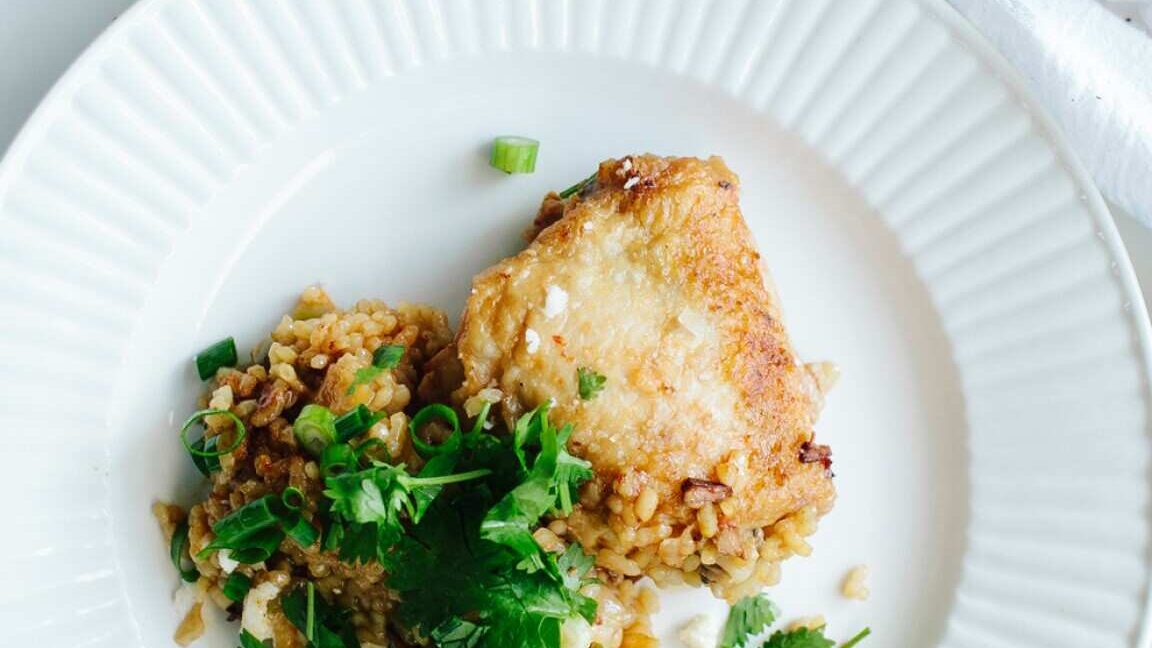 Arroz con pollo con rebozuelos